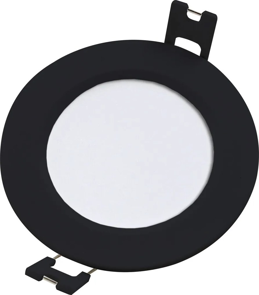 RABALUX Shaun2, indoor round recessed lamp, black plastic lamp with white plastic shade, 3W, with shade: 220lm, without shade: 3
