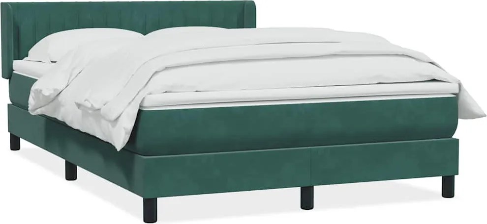 3318288 vidaXL Боксспринг легло с матрак, тъмнозелено, 160x210 см, кадифе