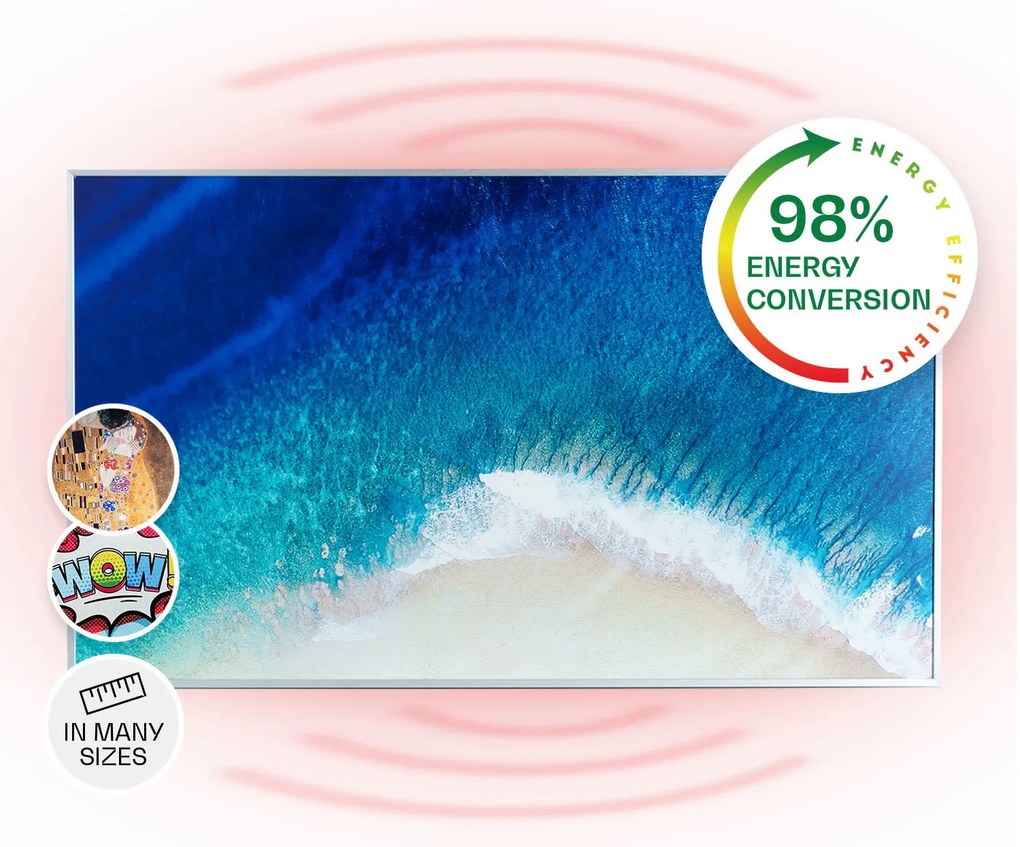 Klarstein Wonderwall Air Stand, инфрачервен отоплител, 101 x 60 см, 600 W, инсталиране на стена, дистанционно управление