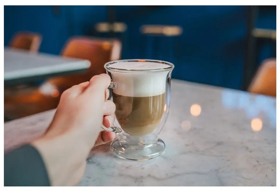 Стъклени чаши в комплект 2 бр. с двойни дъна/за лате 250 ml Amo – Vialli Design