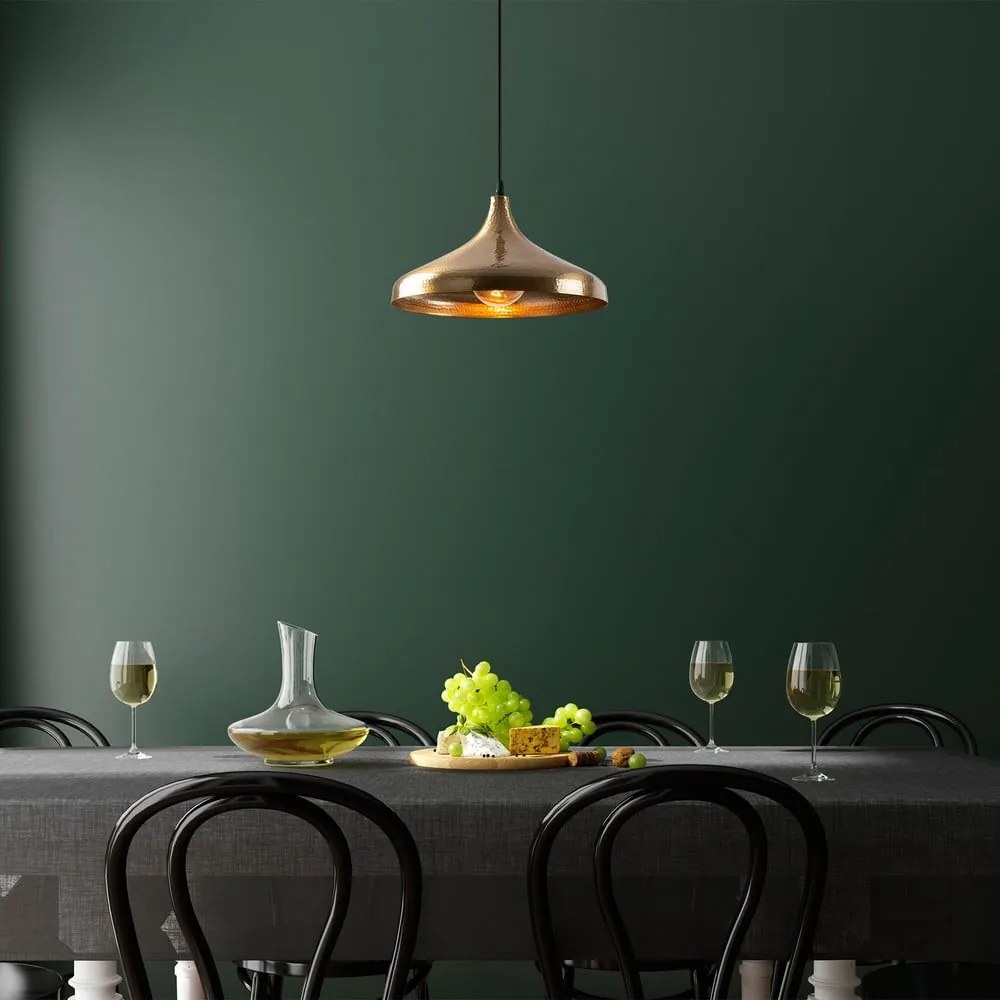 Висящо осветително тяло в бронзов цвят с метален абажур ø 36 cm Tattoo – Opviq lights