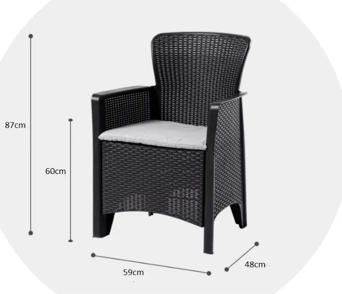 Комплект градински мебели в черно