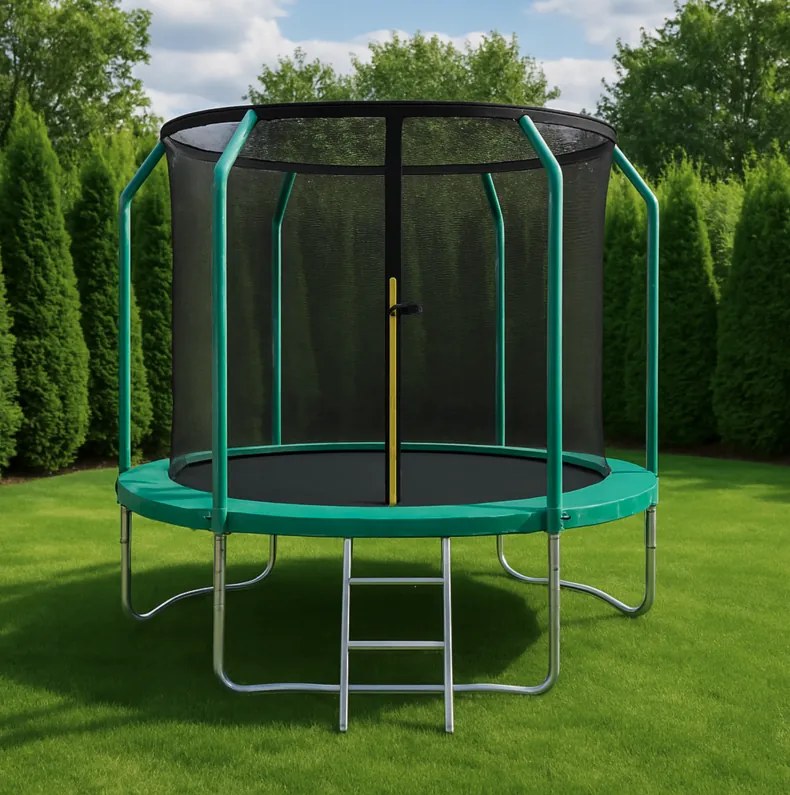 Градински батут Premium за деца със закрита мрежа 8FT - Ø 252 cm