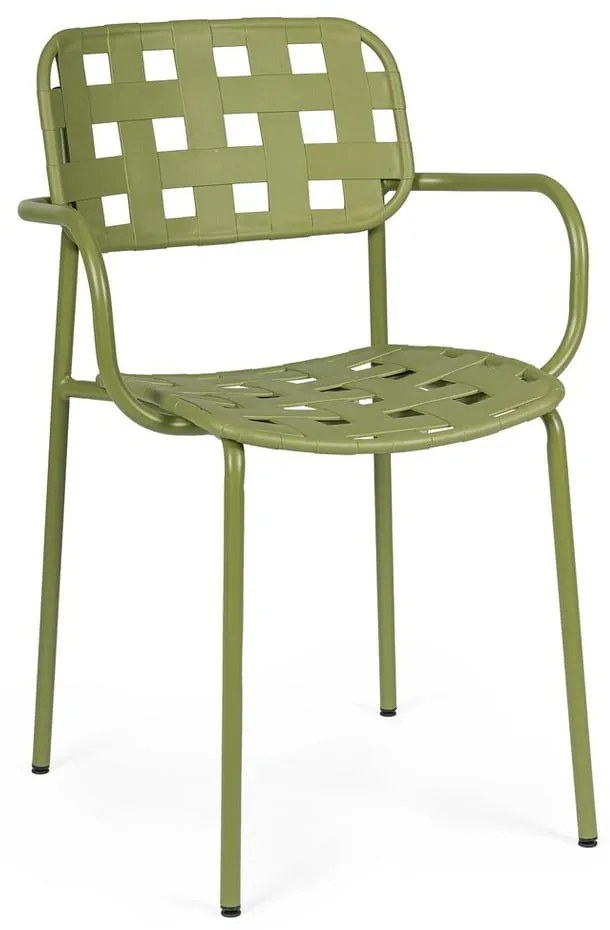 Зелени градински столове в комплект от 4 бр. метални Clover – Bizzotto