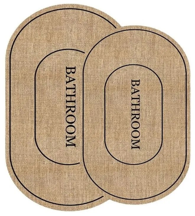 Черно-кафяви изтривалки за баня в комплект от 2 броя 60x90 cm Jute Look - Mila Home