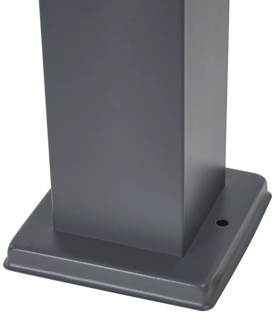 Външна лампа тъмно сива с опалово стъкло 45 см IP44 с контакт и сензор за движение - Malios