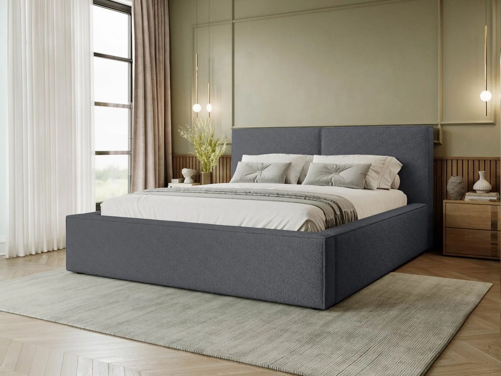 Тапицирано легло Santos-Тъмно сиво-140 x 200