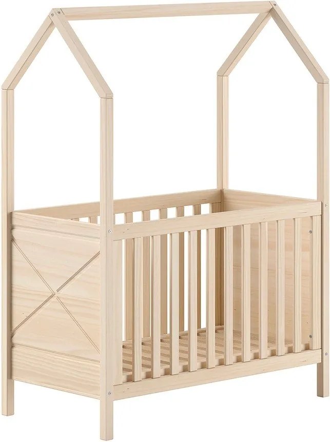 Детско креватче 60x120 cm от масивен бор с регулируема височина в естествен цвят Scott – Vipack