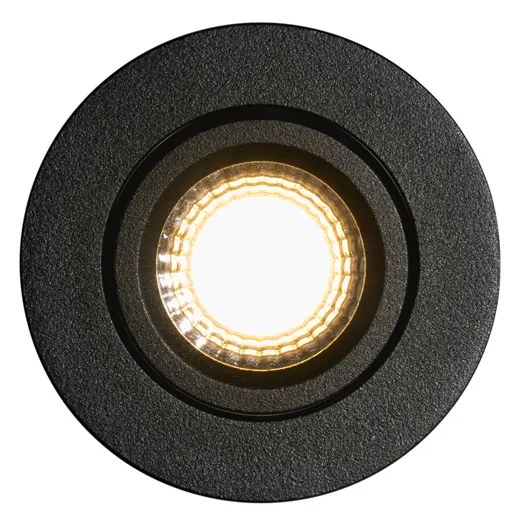 Вграден прожектор черен, накланящ се 6,5см с LED IP54 Ултра тънък - Pupil