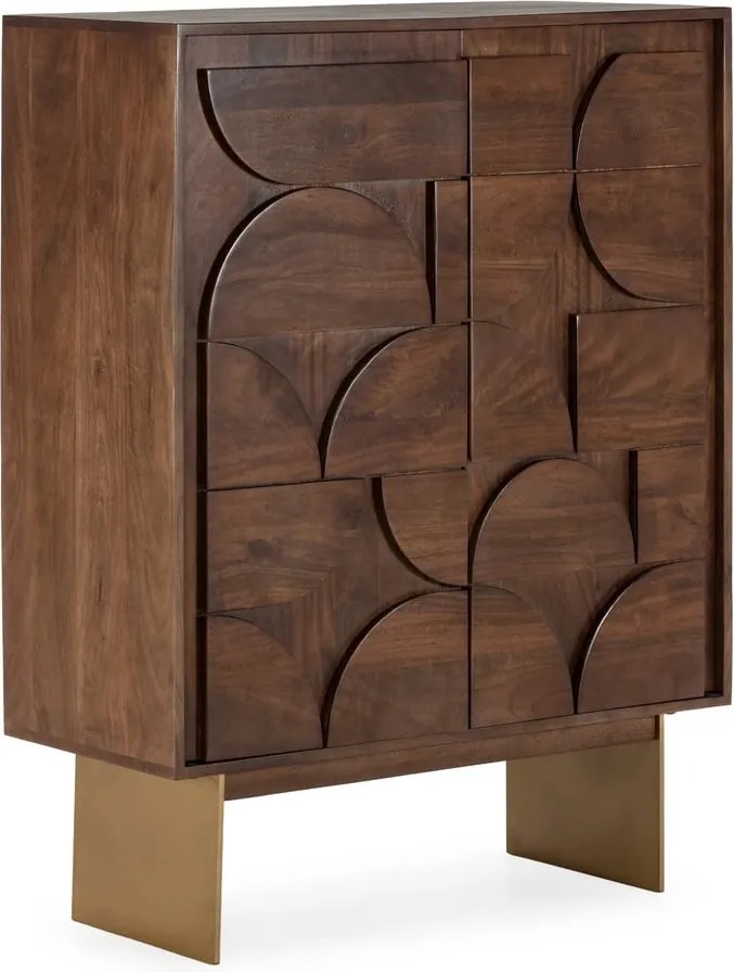 Кафяво шкафче от масивно манго 90x120x40 cm Trisha – MOME