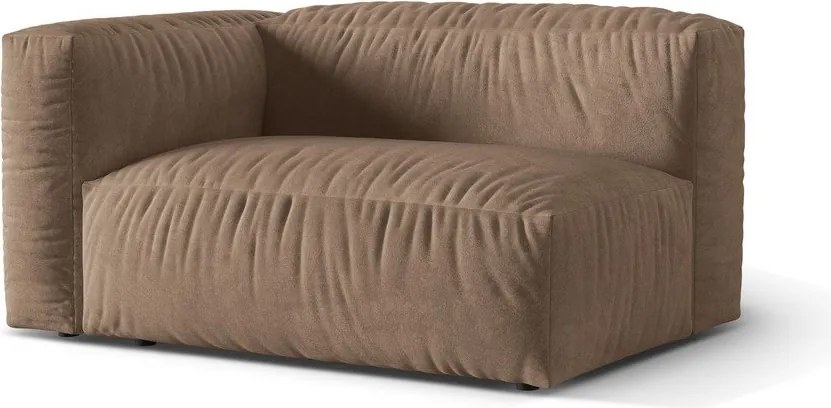 Светлокафяв кадифен модул за диван (ляв ъгъл) Martina – Micadoni