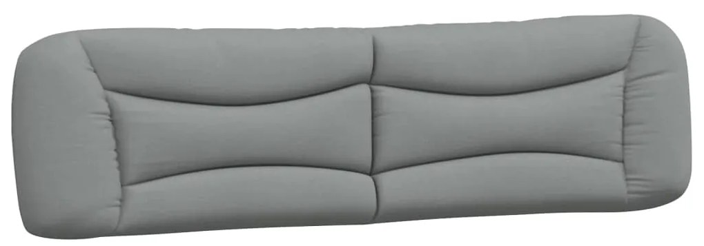 374616 vidaXL Мека табла за легло, светлосива, 200 см, плат