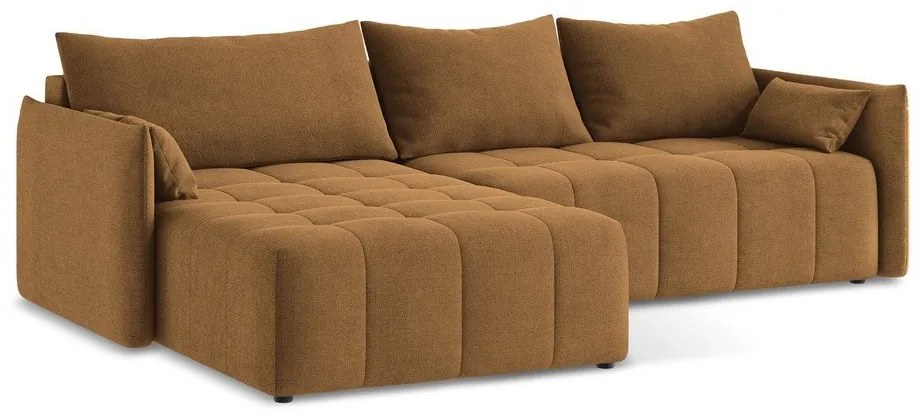 Теракотен разтегателен ъглов диван с място за съхранение (ляв ъгъл) Moku – Makamii