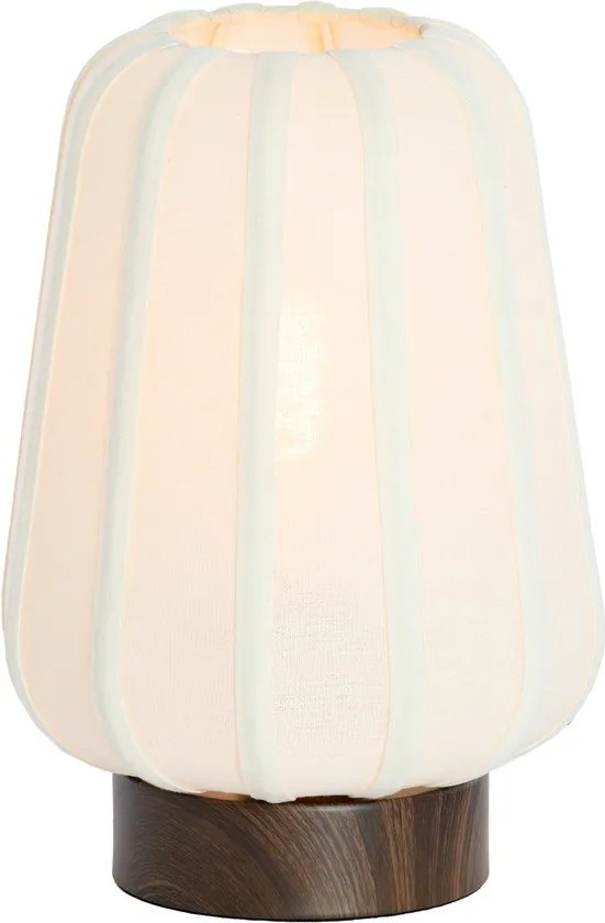 Бяла метална настолна лампа с текстилен абажур (височина 29 cm) Bibia – Light & Living