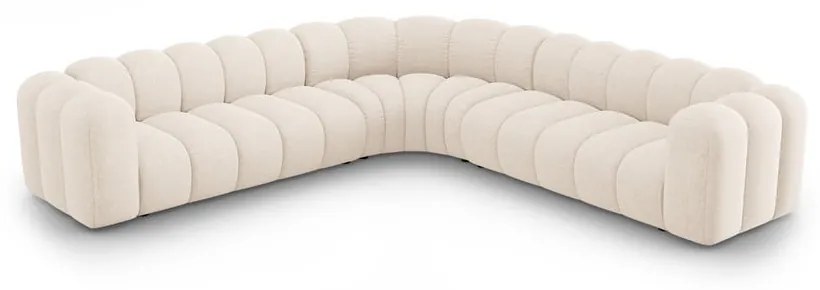 Кремав шенилов модулен ъглов диван Lupine – Micadoni