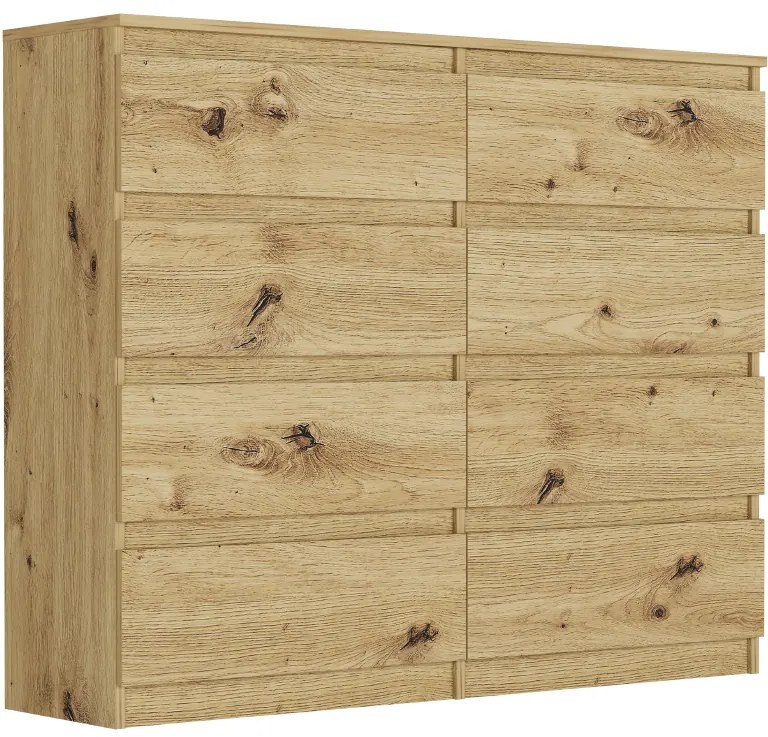 Комод с 8 чекмеджета R-120-S8 - различни цветови варианти антрацит микс бяло