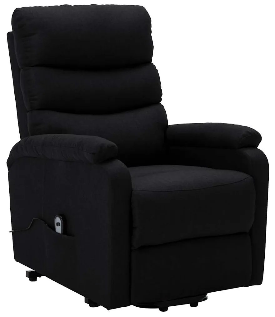 321238 vidaXL Изправящ стол, черен, текстил