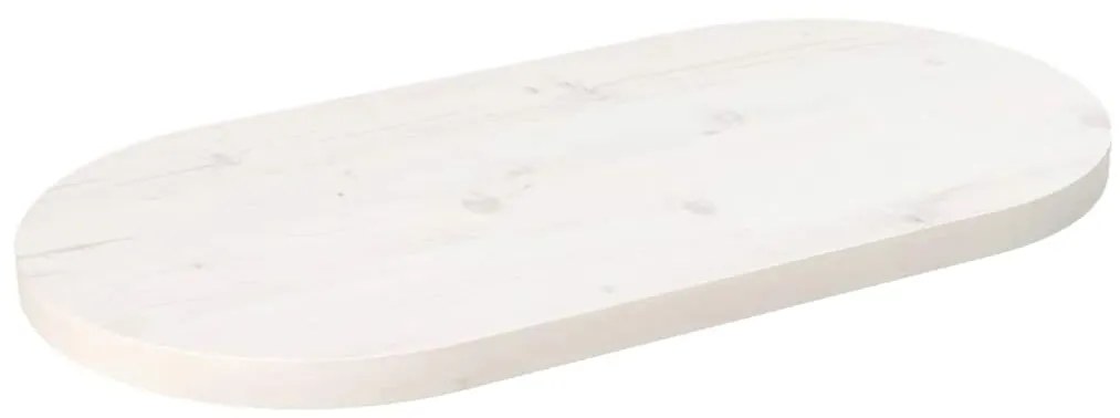 824346 vidaXL Плот за маса, 70x35x2,5 см, бор масив, овален