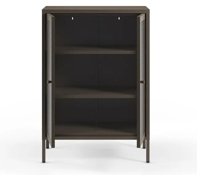 Сива метална витрина 70x100x40 cm Layna – Marckeric