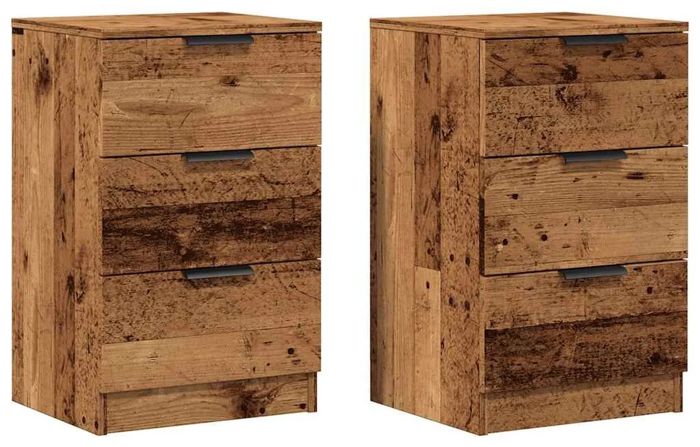 856933 vidaXL Нощни шкафчета, 2 бр, старо дърво, 40x36x65 см, инженерно дърво
