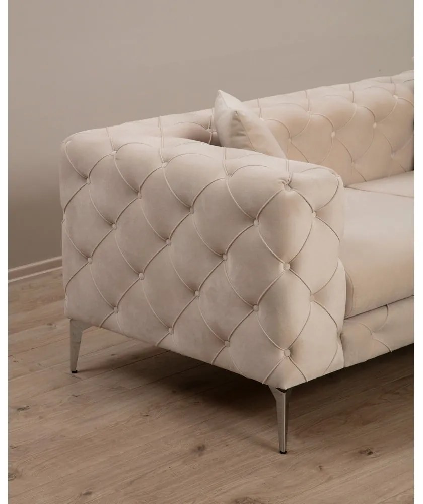 Бежов кадифен диван 237 см Como – Artie