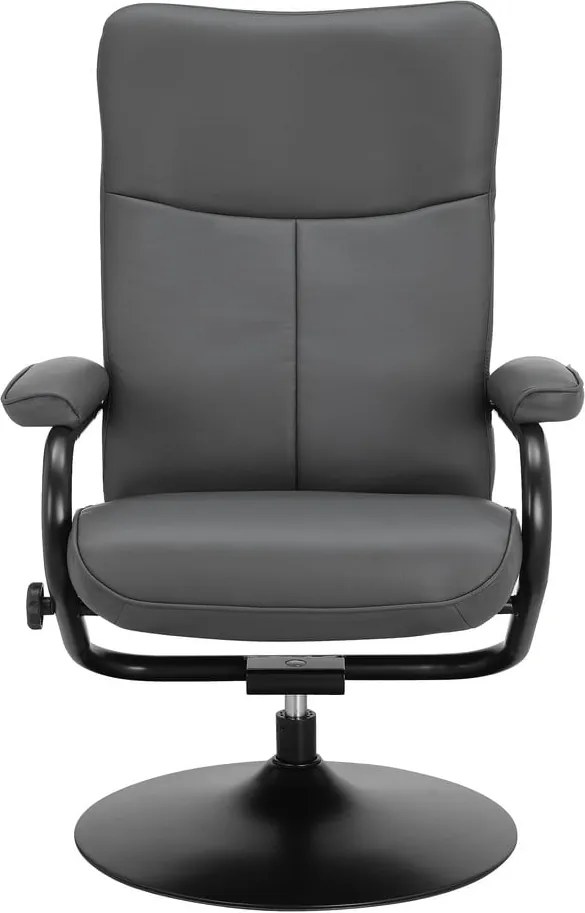 Сив релаксиращ фотьойл с табуретка от изкуствена кожа Istad – Støraa