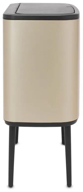 Кош за боклук Brabantia Bo Touch 1003216, 3x11 л, Плавно и безшумно отваряне, Голям отвор, Златен металик