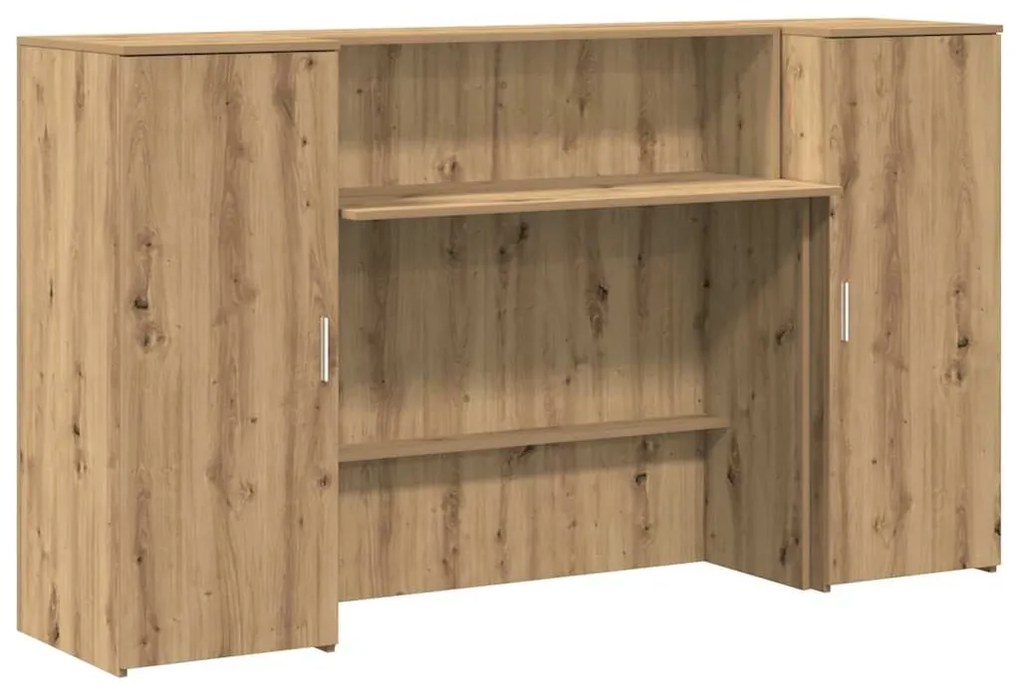 3324213 vidaXL Приемно бюро, дъб артизан, 180x50x103,5 см, инженерно дърво