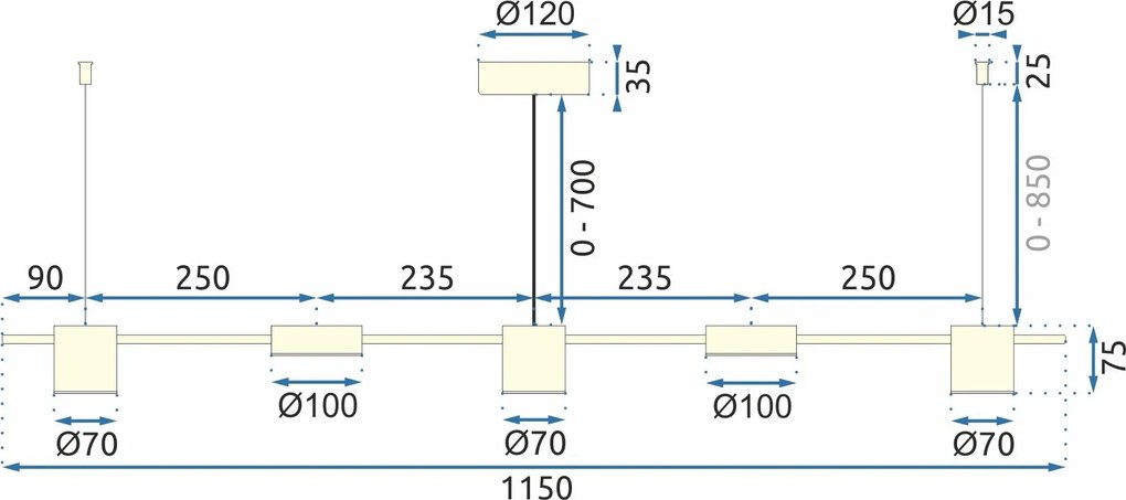 Лампа LED APP929-5CP GOLD