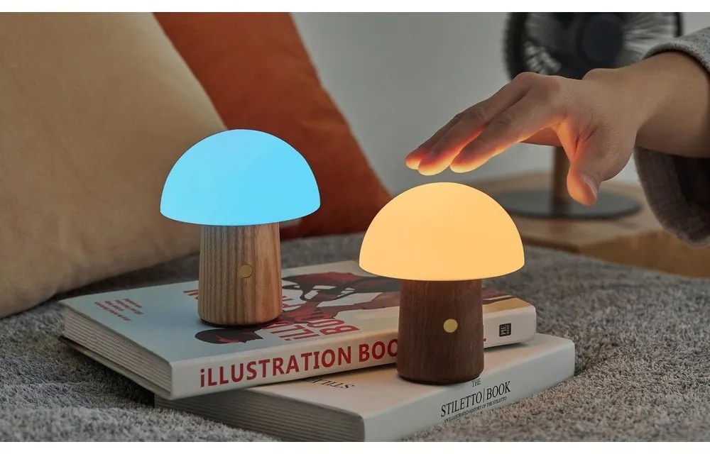 LED настолна лампа в бял и тъмно естествен цвят (височина 12,5 cm) Alice Mushroom – Gingko