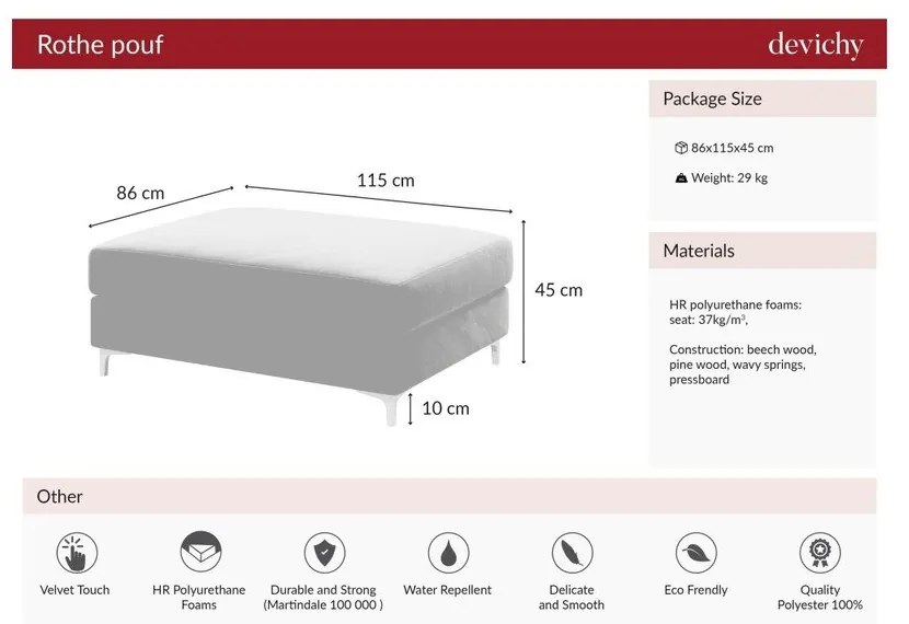 Тъмнозелен кадифен пух и прах Devichy Rothe - devichy