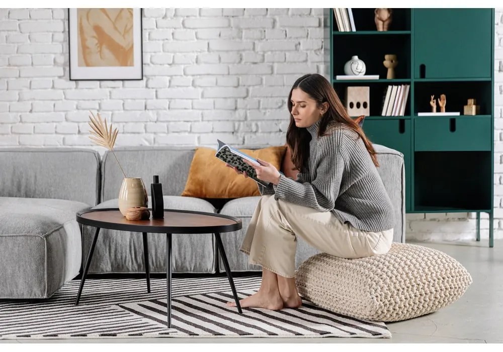 Бежова плетена възглавница Pouffe - Bonami Essentials