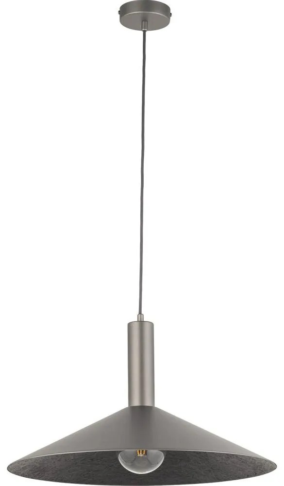 Пендел CAPRI 1xE27/15W/230V Ø 50 см антрацит/сив