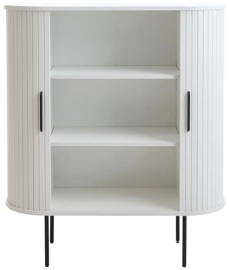 Бяло шкафче с плъзгащи се врати 100x118x40 cm Nola – Unique Furniture