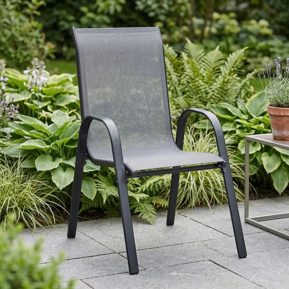 Градински столове за терасата - комплект от 4 броя tmavá sivá