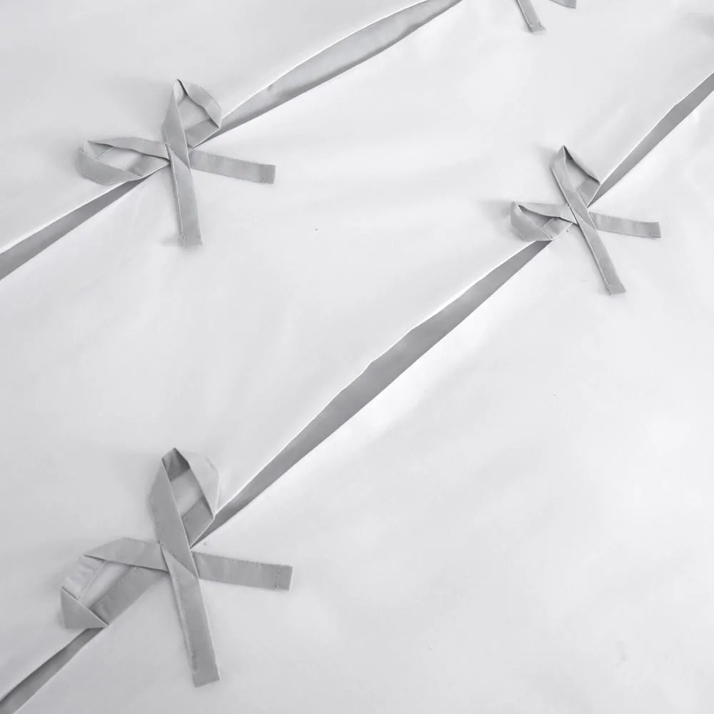 Бяло и сиво спално бельо , 135 x 200 cm Milo Bow - Catherine Lansfield