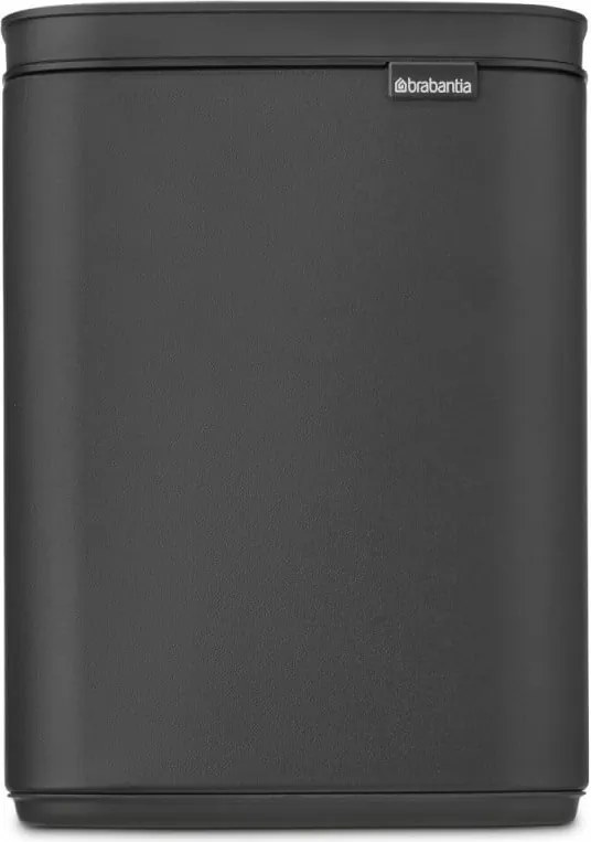 Кош за боклук Brabantia Bo Small 1008866, 4 л, Плавно и безшумно отваряне, Противоплъзгаща основа, Минерално покритие, Тъмносив