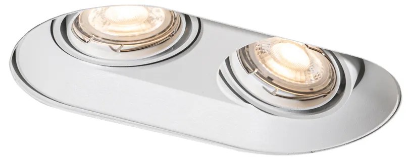 Кръгла вградена луничка бяла GU10 50мм с 2 светлини - Hubs