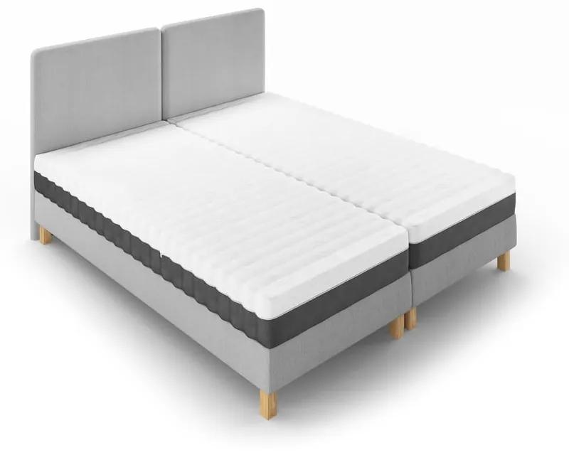 Светлосиво двойно легло Lotus, 180 x 200 cm - Mazzini Beds