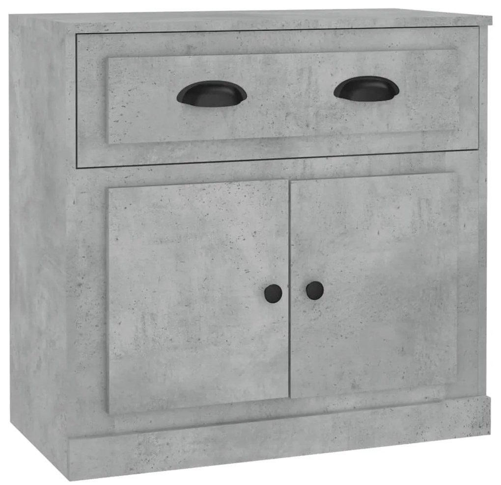 816428 vidaXL Сайдборд, бетонно сив, 70x35,5x67,5 см, инженерно дърво