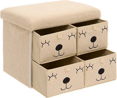 Детски сгъваем пуф atmosphera Ezzio, 40×38×50 cm, Букле, MDF