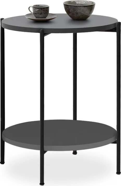 Странична маса Argento метална - меламинова в антрацитен цвят 43x43x60см.