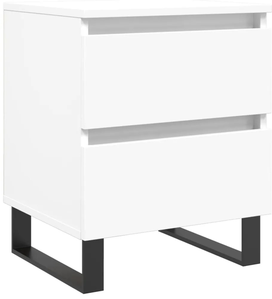 826892 vidaXL Нощно шкафче, бяло, 40x35x50 см, инженерно дърво