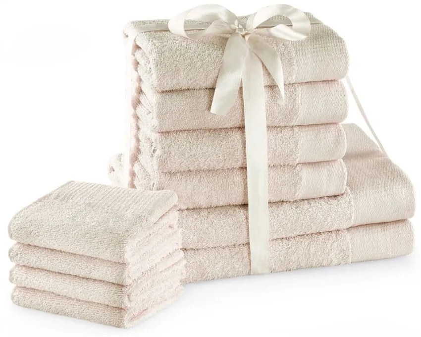 Кремави памучни хавлии и кърпи за баня в комплект от 10 бр. от тери Amari – Restilo