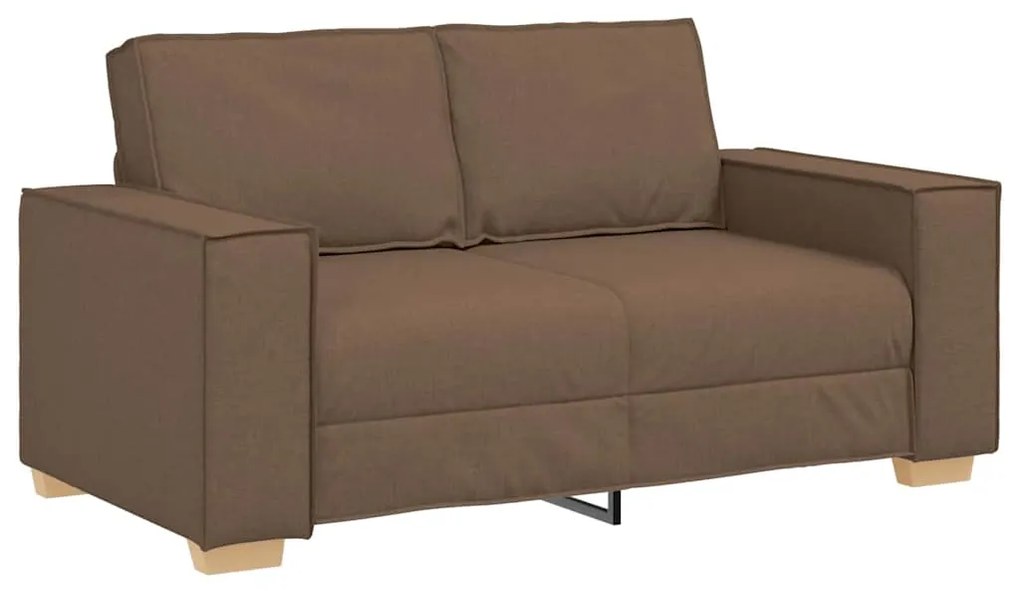 4104974 vidaXL Двуместен диван, кафяв, 160x78x84 см, плат