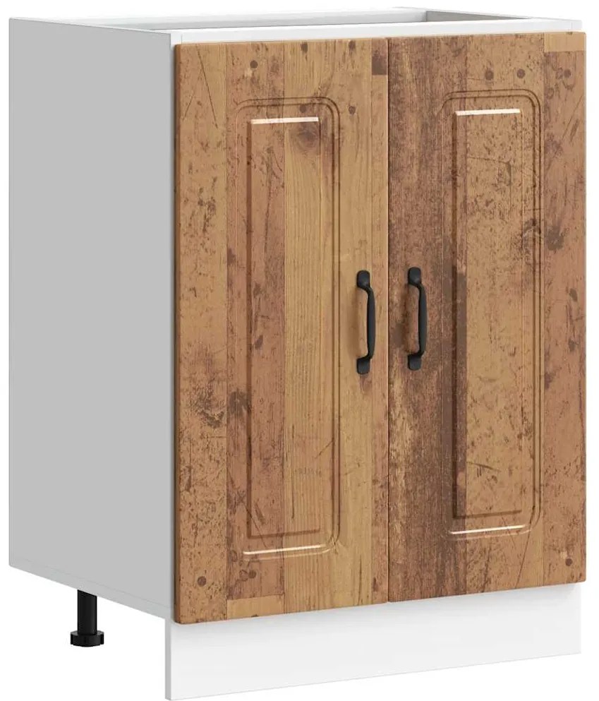 853445 vidaXL Шкаф за мивка, Kalmar, старо дърво 60x46x81,5см инженерно дърво
