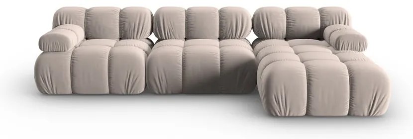 Светлокафяв кадифен модулен ъглов диван (десен ъгъл) Bellis – Micadoni