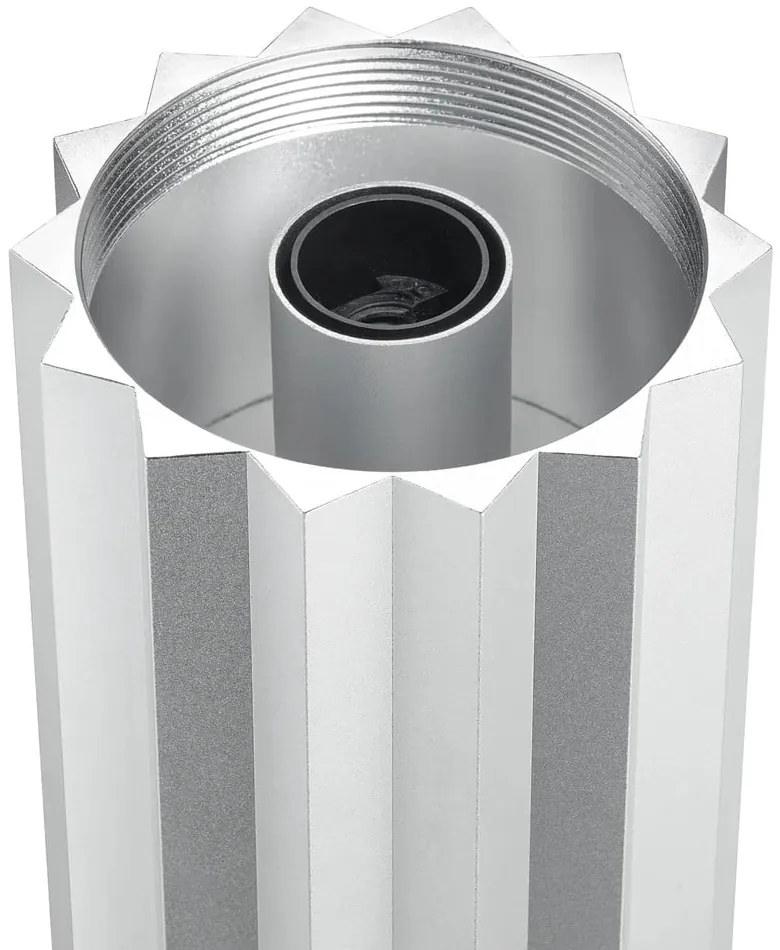 Затъмняваща се настолна лампа в сребрист цвят/светлозелена с текстилен абажур (височина 36 cm) Taite – Blomus