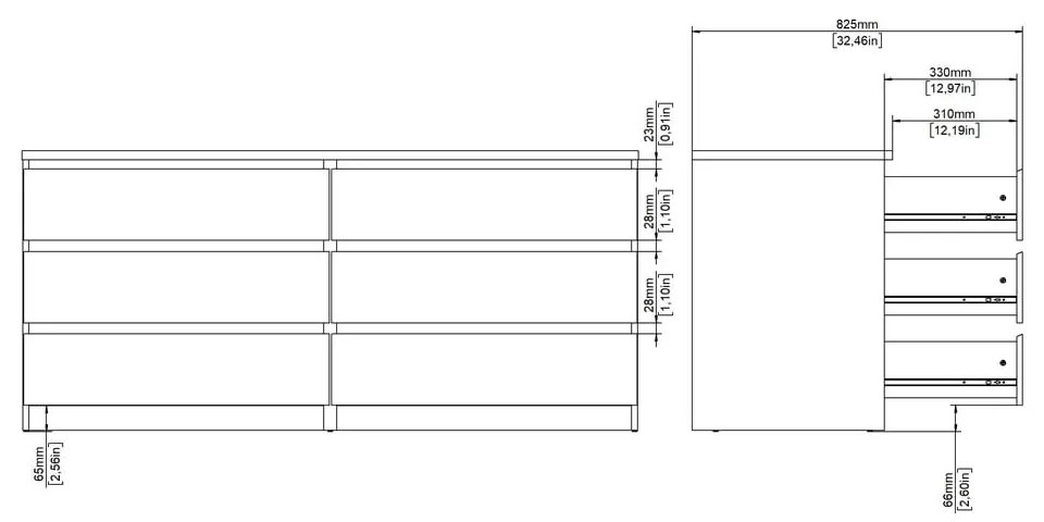 Скрин от дъбов декор в естествен цвят 154x70x50 cm Naia – Tvilum
