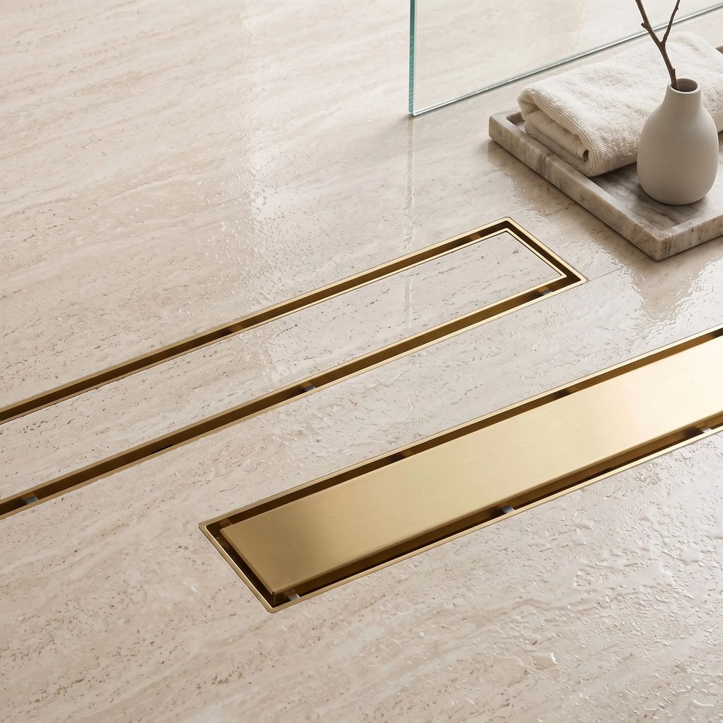 Линеен отводнител Rea Neox brush gold 80